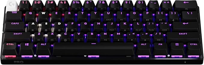 Logitech G PRO X 60% Wireless Gaming Keyboard (Linear Optical) - Black | Ultra Compact TKL 60%, Windows PC, LIGHTSYNC RGB, Dual-Shot PBT Keycaps, GX Optical Linear Switches