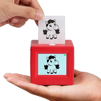 Smart AI Voice Sticker Printer Cube, Magic Thermal Sticker Maker with Display, Inkless Portable Sticker Cube for Home, Office, Study & DIY Projects, 5 Rolls Paper Included