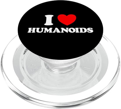 Humanoid Heart Funny Cute Embodied AI Bot Robot Being Fan PopSockets PopGrip for MagSafe