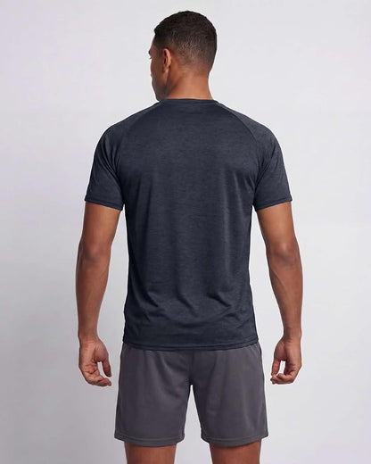 5 Pack Men's Dry Fit Short Sleeve T-Shirt Gym Workout Athletic Running Tee | Cooling, Moisture-Wicking, Crew Neck, Quick-Dry, Breathable, Active, Exercise, Fitness, Basketball, Cycling, Hiking, Tennis