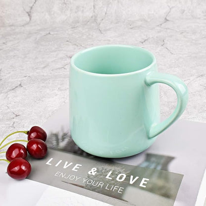 Bosmarlin Glossy Ceramic Coffee Mugs Set of 2, Tea Cup for Office and Home, 18 oz, Suitable for Dishwasher and Microwave(Mint Green, 2)
