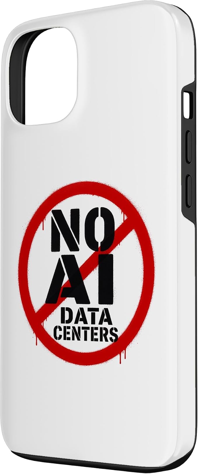 No AI Data Centers – Simple Minimal Spray Paint Style Text Case for iPhone 13
