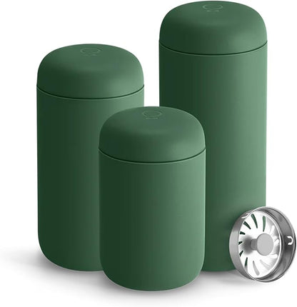 Fellow Carter Move Ceramic Lined Travel Coffee Mug 16 oz - Leak-Proof Lid | No Metallic Taste, Dishwasher Safe, Hot 12Hr Cold 24Hr, Stainless Steel Tumbler, BPA-Free, Fits Cup Holders, Cargo Green