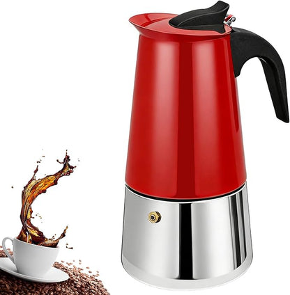 12 Cup Stovetop Espresso Maker Stainless Steel Moka Pot Stove Top Percolator Italian Coffee Makers Capable Mocha Greca Machine Cafe Classic Induction Cookers for Home and Camping 600ml 20oz