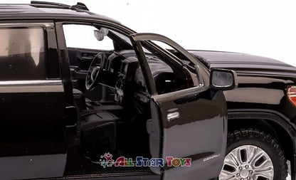 Motor Max 2019 GMC Sierra 1500 Denali Crew Cab Pickup Truck, Black 79362BK - 1/27 Scale Diecast Model Toy Car,unisex-children