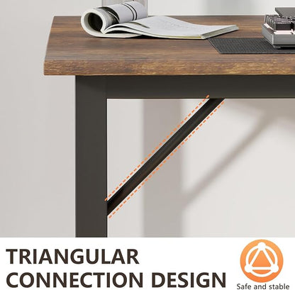 BestOffice Computer Desk,Home Office Desk, Modern Simple Style for Home Office Study Writing (Brown, 47 Inch,2 Pack)