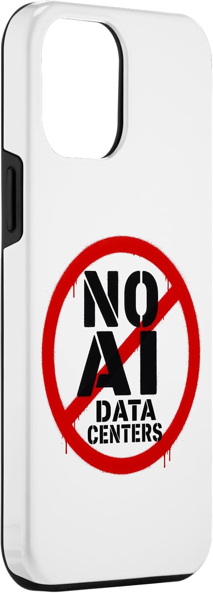 No AI Data Centers – Simple Minimal Spray Paint Style Text Case for iPhone 12 Pro Max