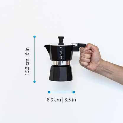 GROSCHE Milano Stovetop Espresso Maker Moka Pot 3 espresso Cup - 5 oz, Black - Cuban Coffee Maker Stove top coffee maker Moka Italian espresso greca coffee maker brewer percolator | Cuban Coffee Maker And Italian Moka Pot For Stovetop Espresso; For Gas...