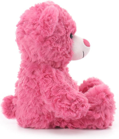 Apricot Lamb Rose Pink Flower Bear Stuffed Animals for Kids, Soft Cute Plush Toys for Baby Girl and Boy, 8 Inches