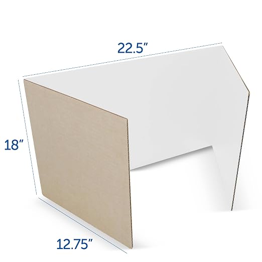 Flipside Products Flipside Corrugated Privacy Shield, White, 18" x 48", Pack of 24