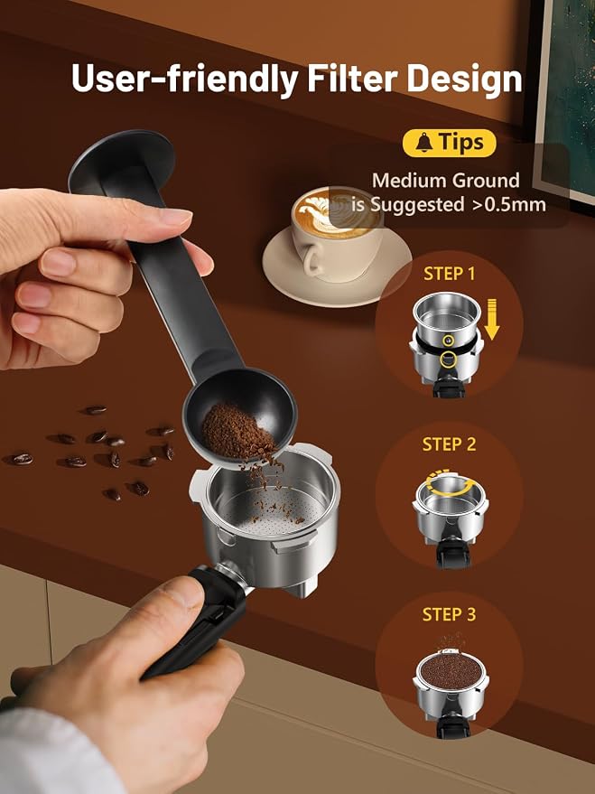 KEENSTAR 20Bar Espresso Machine, Hot & Iced Coffee Maker with Milk Frother | Stainless Steel, Touch Screen, Rapid Cold Brew, Espresso Maker with 40oz Water Tank for Latte, Cappuccino