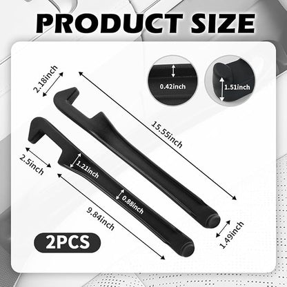 2PCS Car Seat Gap Filler Organizer,3 in 1 Car Seat Side Gap Filler with Hook for Avoiding Dropped Items,Universal No Drop Seats Guard for Filling Gaps 1.37-1.49 Inch Wide (Black)