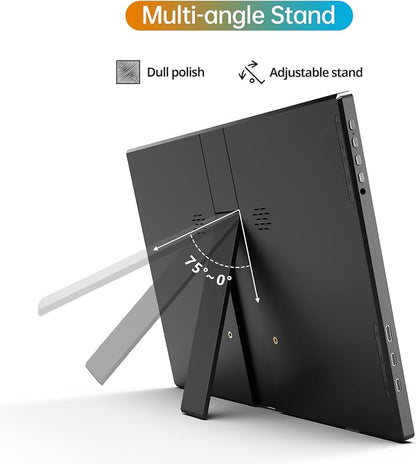 MNN Portable Monitor 14 inch FHD 1920 * 1200P USB C HDMI Ultra-Slim IPS Travel Display w/Speakers, HDR Plug&Play, External Monitor for Laptop PC, Phone,Mac(400cd/m² Brightness) | 14" 16:10 1200p IPS 400nit HDR, USB-C/HDMI, speakers, ultra-slim, plug&pl...