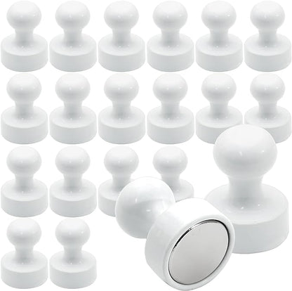 LOVIMAG Fridge Magnets 20Pcs, Magnet for Refrigerator Whiteboard, White | Small Strong Neodymium Metal Cute Push Pin for Classroom, Kitchen, Accessories Decorative, Office, Calendar