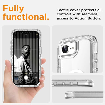 AICase for iPhone 17e Case/iPhone 16e Case Clear Support MagSafe 3 in 1 Heavy Duty Drop Protection Full Body Rugged Shockproof/Dust Proof 3-Layer Military Protective Tough Durable for 17e/16e 6.1"_1