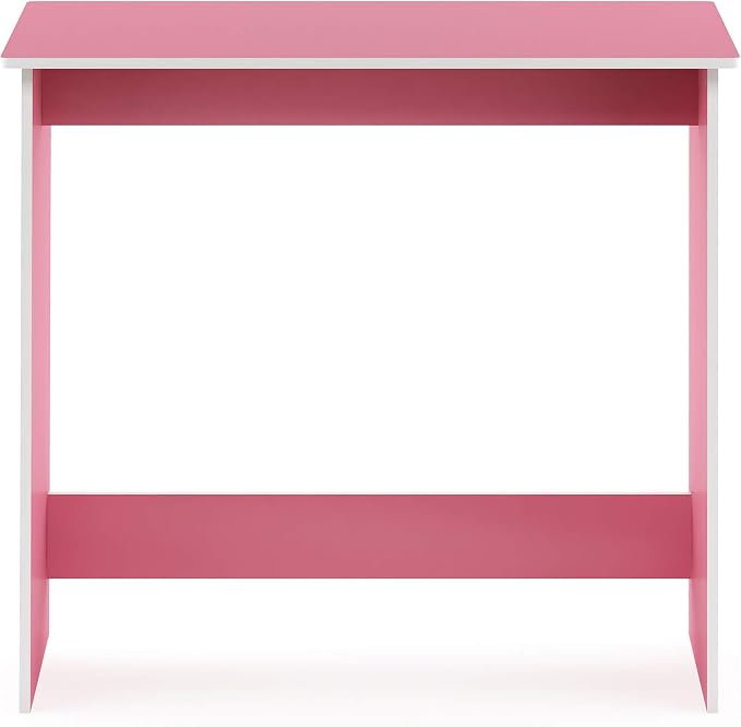 FURINNO Simplistic Study Table, Pink, 15.5 in x 31.5 in x 29.75 in (D x W x H)
