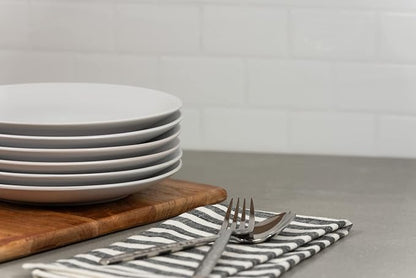 10 Strawberry Street Wazee Matte 8.25" Coupe Salad Plate, Set of 6, White
