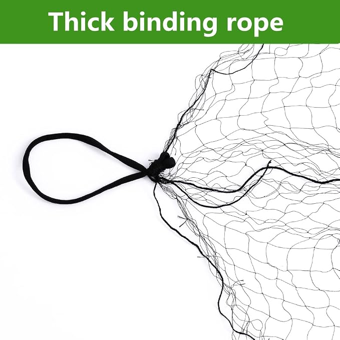 Mist Net Deep Pockets Nylon 110/2D 15mm Mesh Size Bird Netting,Invisible Net,Anti Wind System,Airport Bird Prevention (10x50 ft)
