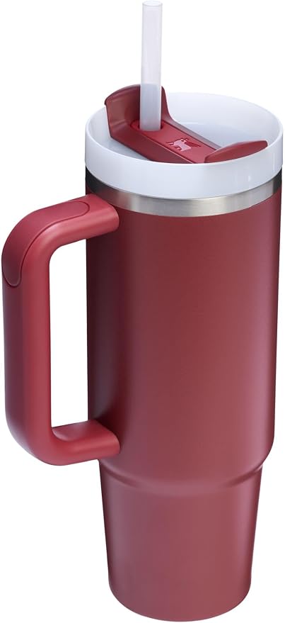 STANLEY Quencher H2.0 Flow State Tumbler, 30 oz, Cranberry | Handle and Straw | 3-Position Lid | Cup Holder Compatible for Travel | Insulated Stainless Steel Cup | BPA-Free