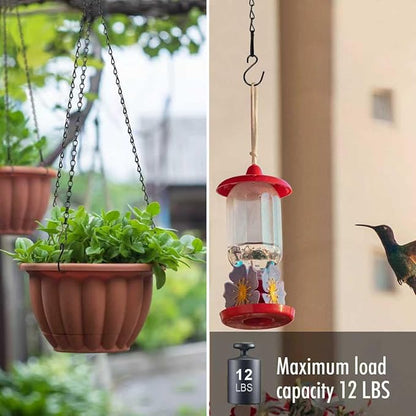 RIFNY 20 Inch Chain for Hanging Plants, Black Small Plant Chains for Hanging Baskets Kits with Hooks for Bird Feeders Planters Billboards Lanterns Wind Chimes Ornaments Outdoor Indoor Use (10 PCS)