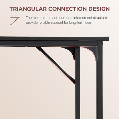 PayLessHere | 39 Inch Computer Desk | Black | Sturdy Office Desk | Metal Frame, Adjustable Feet | Water-Resistant, Scratchproof Surface | Writing Table for Home Office or Study | Pack of 1