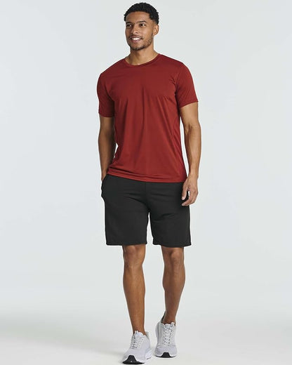 5 Pack Men's Dry Fit Short Sleeve T-Shirt Gym Workout Athletic Running Tee | Cooling, Moisture-Wicking, Crew Neck, Quick-Dry, Breathable, Active, Exercise, Fitness, Basketball, Cycling, Hiking, Tennis