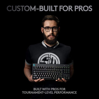 Logitech G PRO Mechanical TKL Tenkeyless Gaming Keyboard (Clicky) - Black | Ultra portable, detachable Micro USB cable, 16.8 million color Lightsync backlit keys