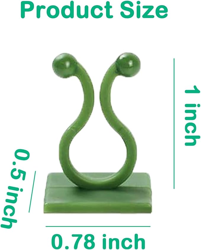 100Pcs Plant Climbing Wall Fixture Clips, Plant Vine Wall Clips Self-Adhesive Plant Hooks for Vines, Invisible Plant Vine Holders for Climbing Plants Vines Indoor Outdoor Cable Wire Fixing