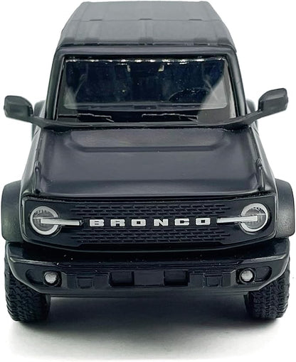 2-Door Bronco Badlands Model Car 1/36 Scale Diecast Toy Cars Metal Alloy Children’s Vehicles, Pull Back Doors Open, Black Rim, Mens Collection, Kids Toys for Boys Gifts, Cake Topper Home Décor, Black
