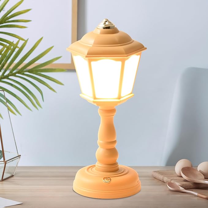 Mini Desk lamp Vintage, LED Desk Lamp Dimmable Table Lamp Reading Lamp with USB Charging Port, Sensitive Control, Eye-Caring Office Lamp,Very Beautiful Decorative Desk lamp (Yellow)