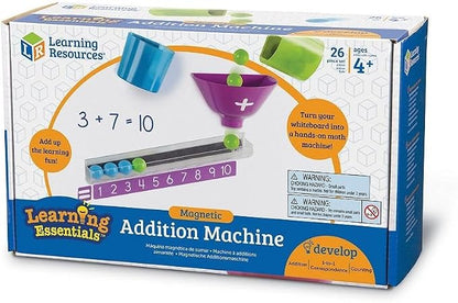 Learning Resources Magnetic Addition Machine, Math Games, Classroom Supplies, Homeschool Supplies, 26 Pieces, Ages 4+