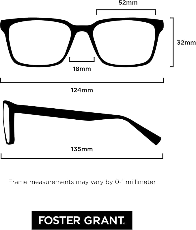 Foster Grant unisex-adult Camden Multifocus Reading Glasses Rectangular Reading Glasses