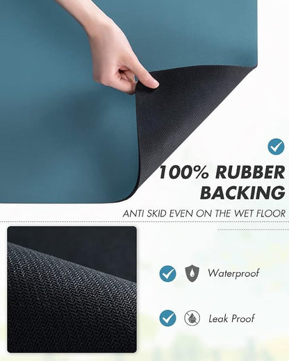 AMOAMI-Coffee Mat Hide Stain Rubber Backed Absorbent Dish Drying Mat for Kitchen Counter-Coffee Bar Accessories Fit Under Coffee Maker, Espresso Machine, Pot, Dish Rack