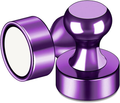 LOVIMAG Fridge Magnets 20Pcs, Magnet for Refrigerator Whiteboard, Purple | Small Strong Neodymium Metal Cute Push Pin for Classroom, Kitchen, Accessories Decorative, Office, Calendar
