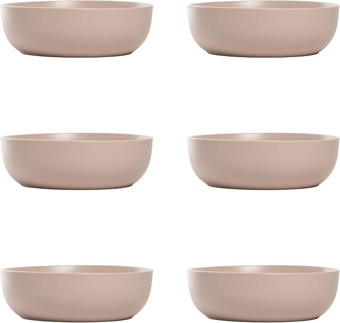 10 Strawberry Street Wazee Matte Coupe Dinnerware, Bowl, Blush, Set of 6