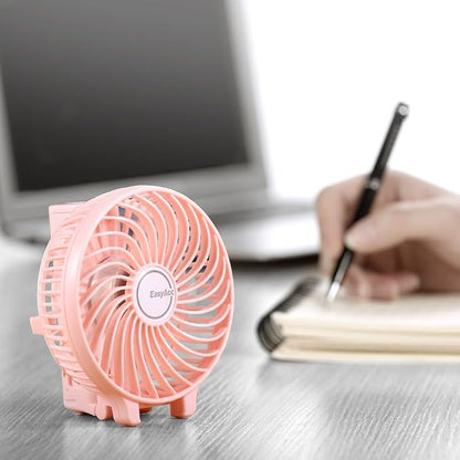 EasyAcc Mini Handheld Fan, Personal Cooling Fan Folding USB Desk Fan Small Portable Table Fan for Travel Camping Outdoors Office Home - Pink…