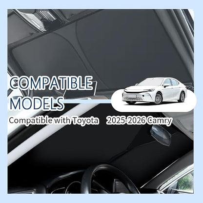 Car Windshield Sun Shade Compatible with Toyota Camry 2025-2026,Oxford Cloth Sun Shade for Car Windshield with Foldable Design,Windshields Cover Suns Shades for Blocking Heat with Storage Bag