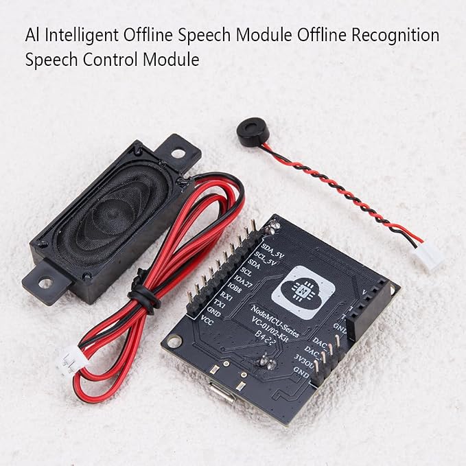 1Pcs VC-02-Kit Voice Control Module Intelligent Offline Speech Module for Smart Home Devices & Lighting Voice Recognition Development Board