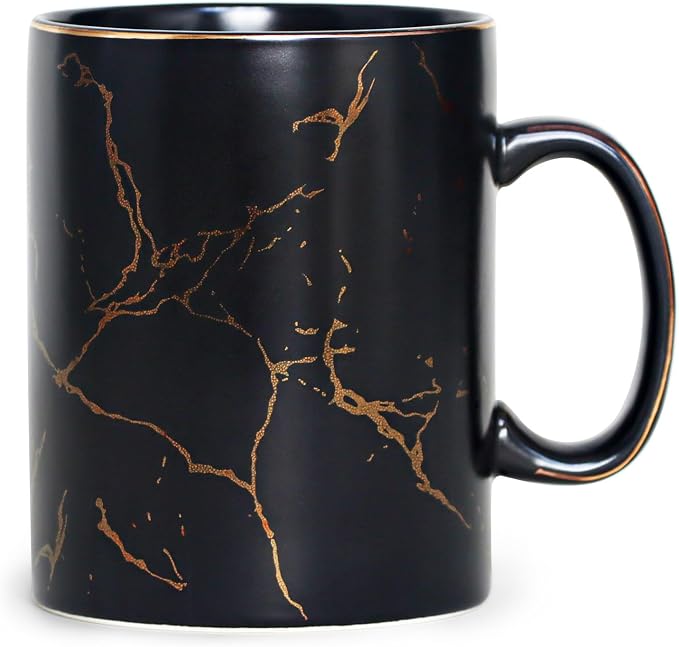 harebe 24 OZ Ceramic Extra Large Black Coffee Mug with Handle,Oversized Hot Tall Latte Mugs,Dishwasher Safe Big Capacity Giant Mug for Men Women
