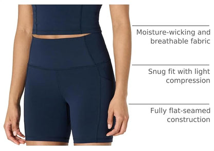 Amazon Essentials Women's Active FormFlex Buttery Soft High Waist Biker Shorts