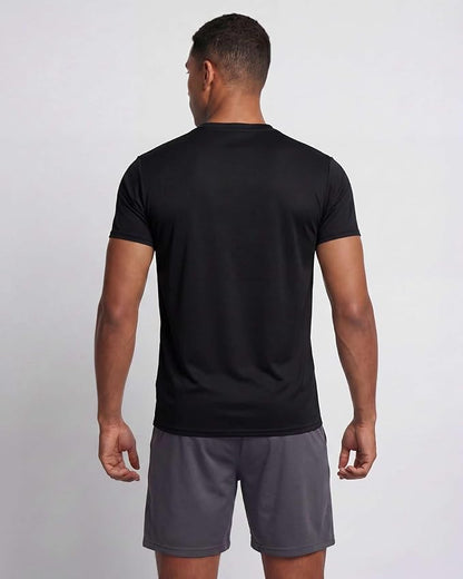 5 Pack Men's Dry Fit Short Sleeve T-Shirt Gym Workout Athletic Running Tee | Cooling, Moisture-Wicking, Crew Neck, Quick-Dry, Breathable, Active, Exercise, Fitness, Basketball, Cycling, Hiking, Tennis