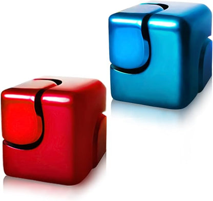 2pc Fidget Spinner Toys Cube Adults, Easter Basket Stuffers for Teens Metal EDC Cool Desk Gadgets Office Toys Small Anxiety Figette Sensory Toy, ADHD Tool Fingears Figet Stress Valentine Gift for Boy