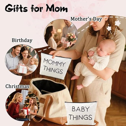 Mommy Things Baby Things Pouch Bags Stuff for Mom After Having a Baby Bag Gift New Mother Gifts After Giving Birth Pregnancy Essentials for Expecting Mom Gift Bag Mommy to Be Postpartum Mama Pouch