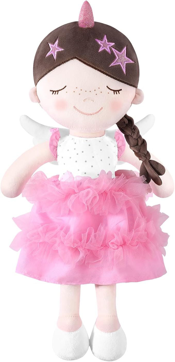 GAGAKU Soft Baby Doll Toys (16'') for Girls, My First Baby Rag Dolls for 1 Year Old Girl Birthday Gift Plush Doll Toys Machine Washable Baby Doll for Toddler Kids Infants - Star Princess