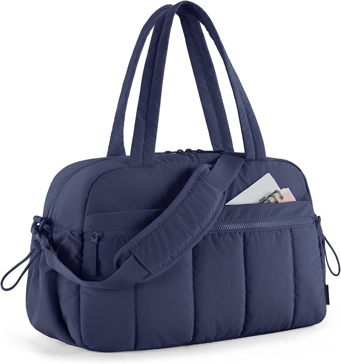 BAGSMART Duffle Bag for Travel, Gym Bag for Women, Weekender Carry on Bag | PVC Wet Pocket, Airline Approved Personal Carry-on Size, Fits Under-seat, One Bag for Gym, Travel, Hospital, Overnight