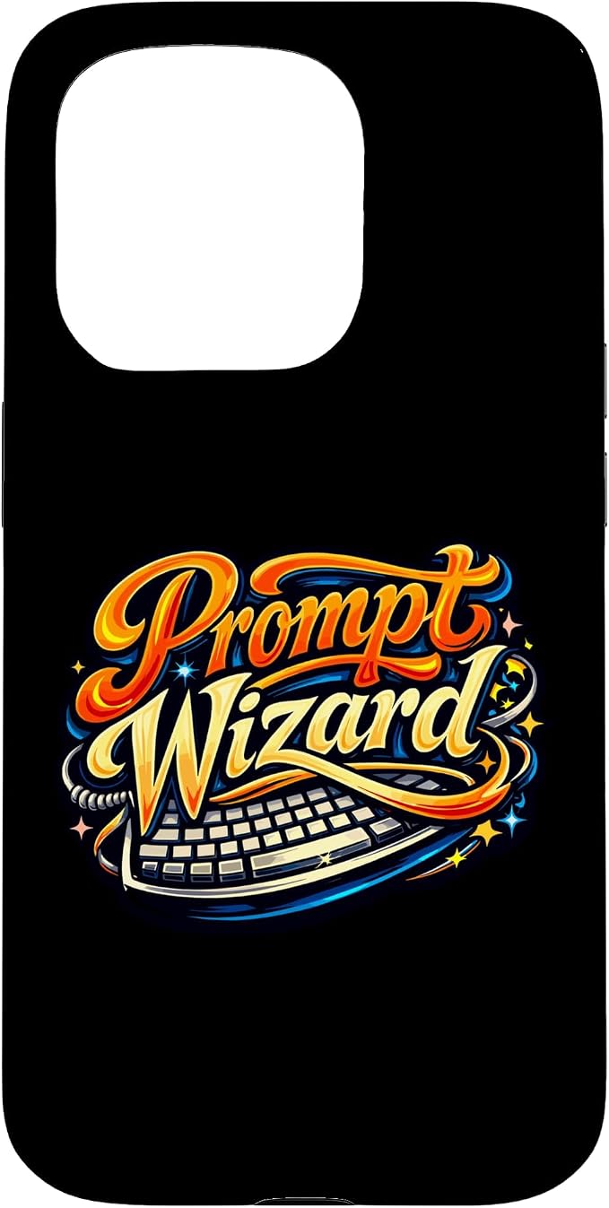 Prompt Wizard AI Retro Keyboard Case for iPhone 15 Pro