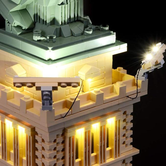 BRIKSMAX Led Lighting Kit for Architecture Statue of Liberty- Compatible with Lego 21042 Building Blocks Model- Not Include The Lego Set