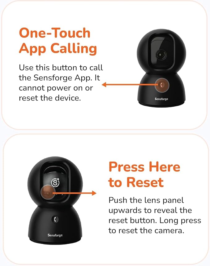 SensForge 2.5K Pan-Tilt Security Camera, 360° Dual-Band Wi-Fi Home Camera, Free AI Human & Pet Detection, 2-Day Cloud + 64GB SD Card Included, Two-Way Talk, No Subscription Required (2-Pack, Black)