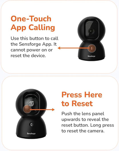SensForge 2.5K Pan-Tilt Security Camera, 360° Dual-Band Wi-Fi Home Camera, Free AI Human & Pet Detection, 2-Day Cloud + 64GB SD Card Included, Two-Way Talk, No Subscription Required (2-Pack, Black)