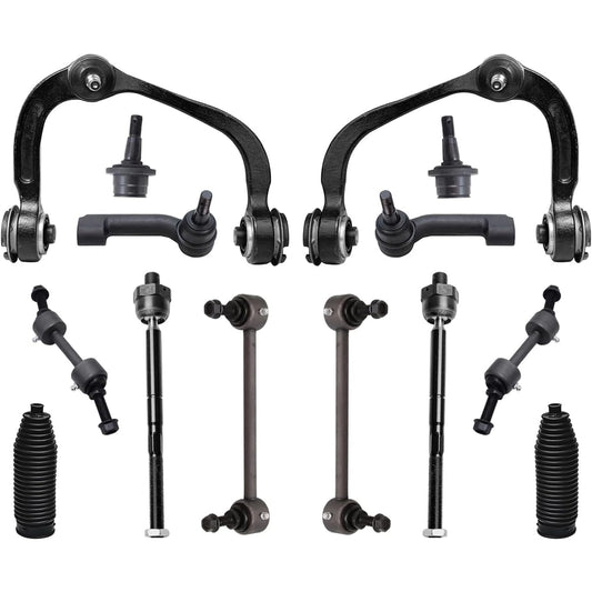 Detroit Axle - Front End 14pc Suspension Kit for 2007-2014 Ford Expedition Lincoln Navigator, 2 Upper Control Arms 2 Lower Ball